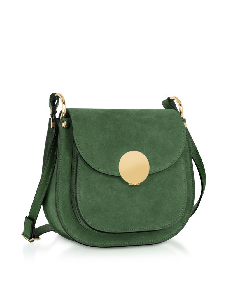 LePARMENTIER Paris Agave Suede and Smooth Leather Shoulder Bag