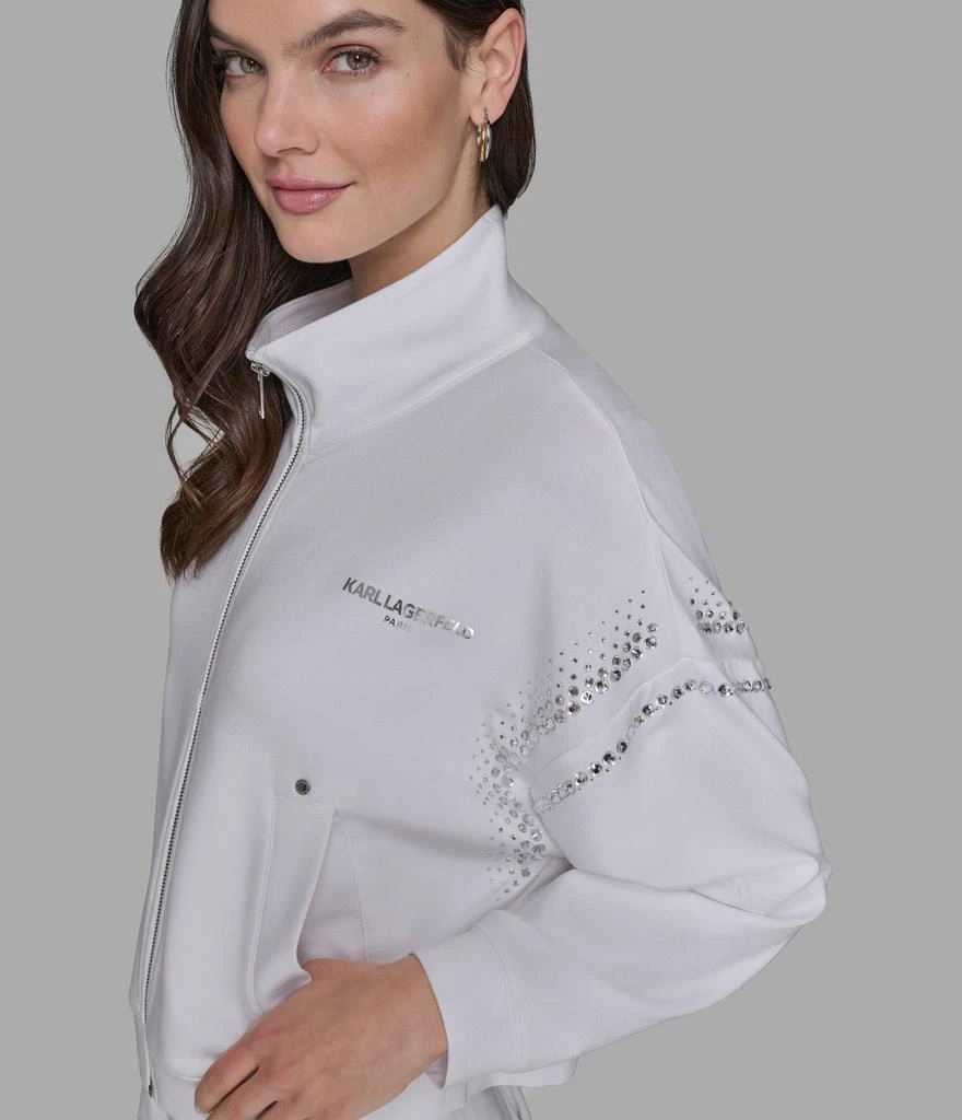 Karl Lagerfeld Paris RHINESTONE TRIM TRACK JACKET 6