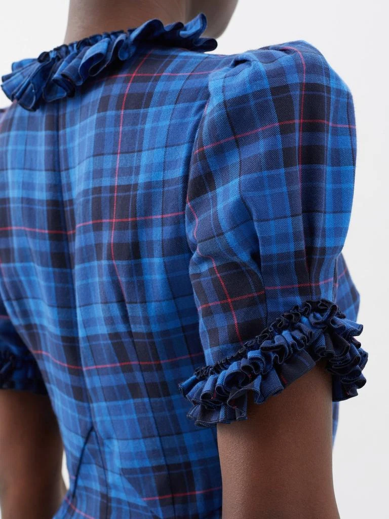 The Vampire's Wife Skyrocket ruffled cotton-plaid maxi dress 4