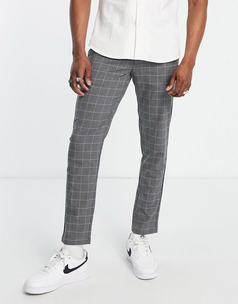 Pull&Bear Pull&Bear slim tailored trousers in grey check