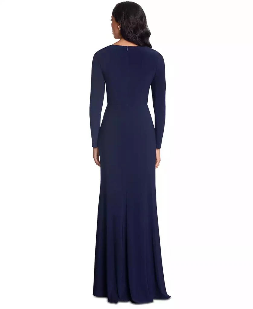 Betsy & Adam Betsy & Adam Women's Long-Sleeve Cascading-Ruffle Gown 3