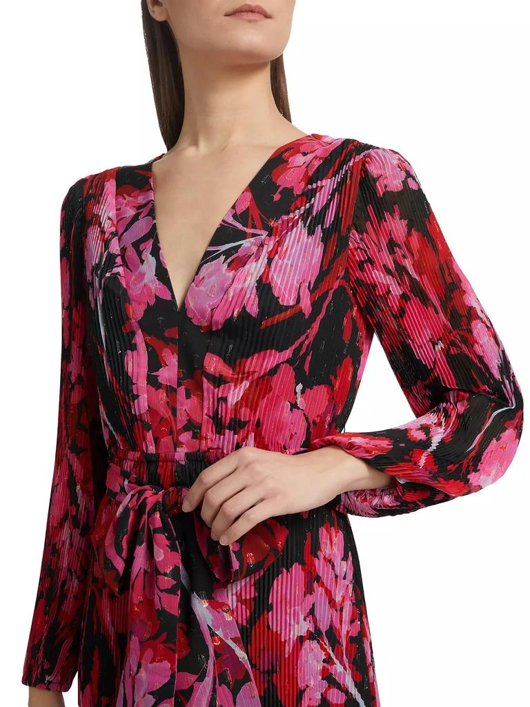 Milly Liv Floral Pleated Midi-Dress 6