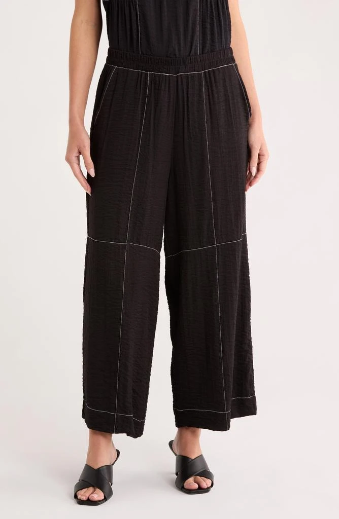 Adrianna Papell Crinkle Top Stitch Pants
