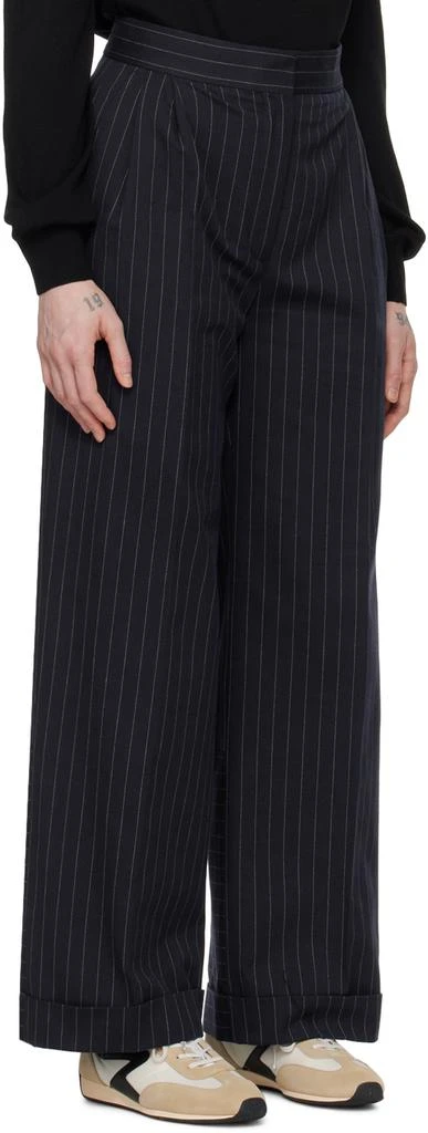 Maison Kitsune Navy Double Pleats Trousers 2