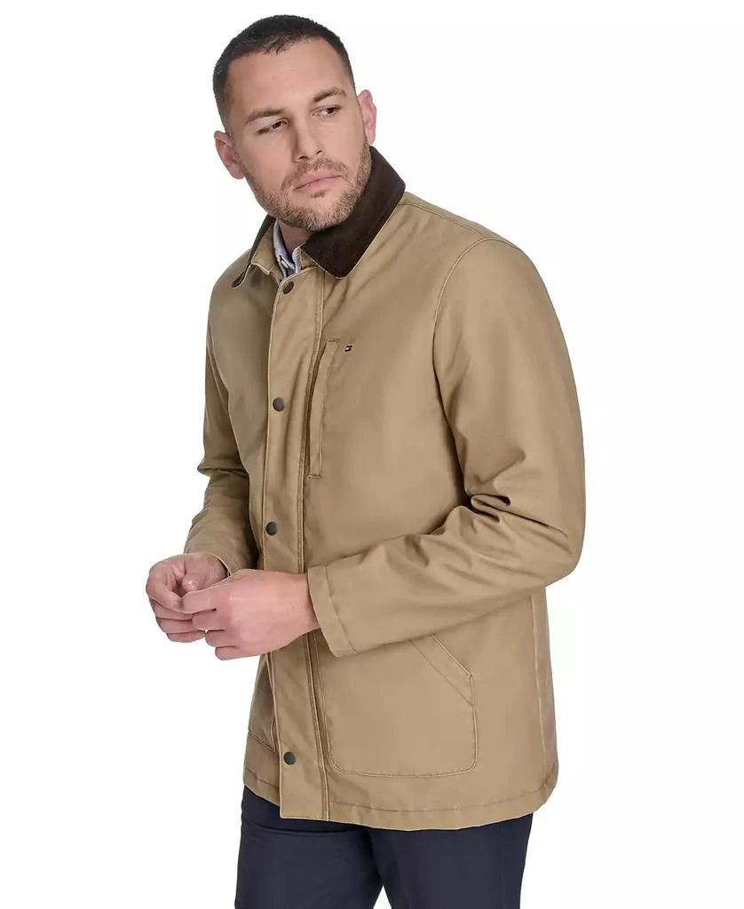 Tommy Hilfiger Men's Cotton Barn Coat with Corduroy Collar 3