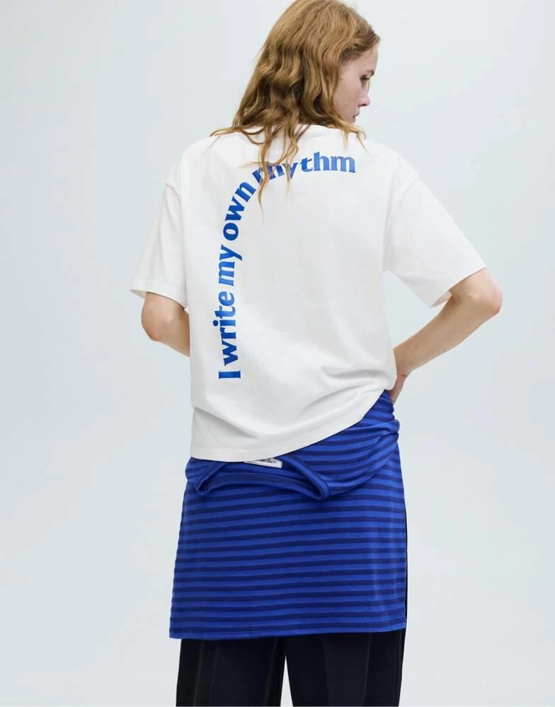 Pull&Bear Pull&Bear Off-season graphic t-shirt in ice 4