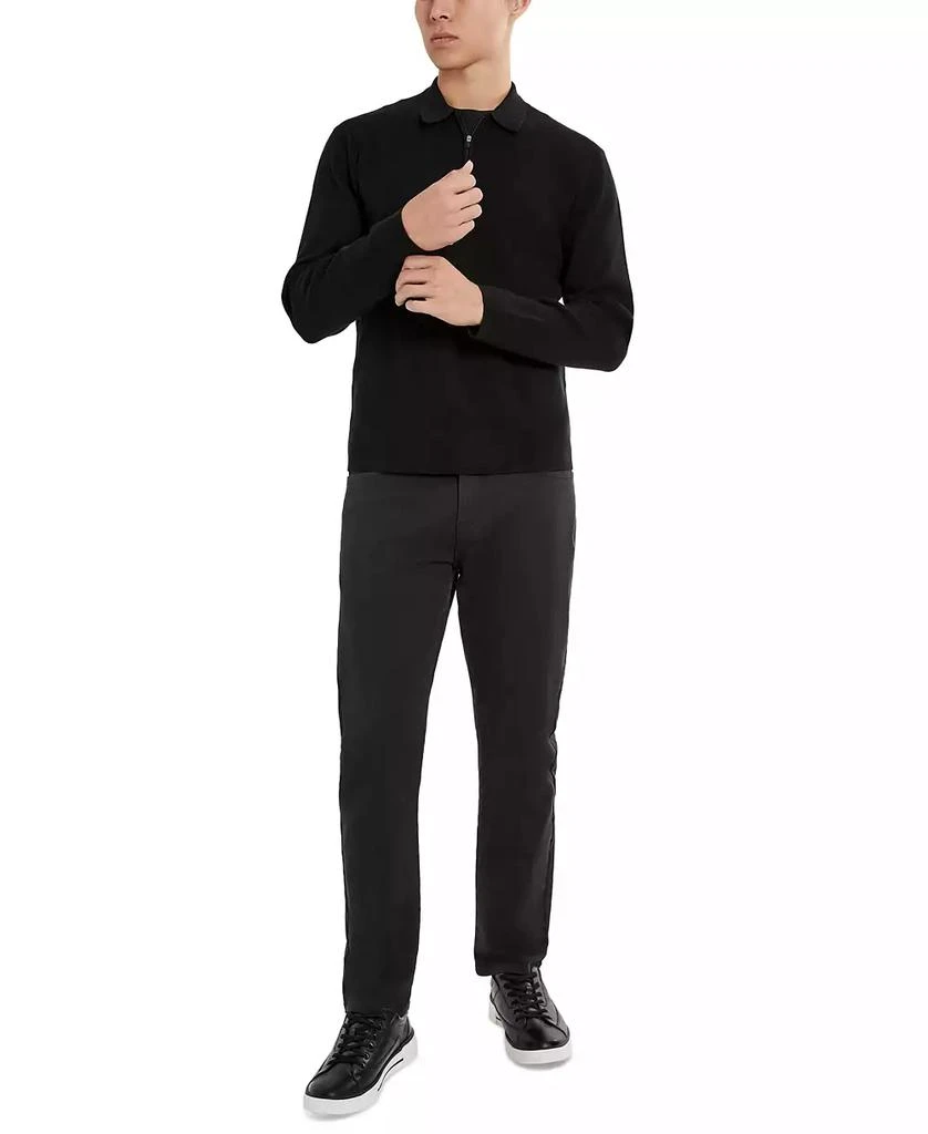 Kenneth Cole Men's Slim-Fit Zip-Placket Long Sleeve Polo Sweater 3