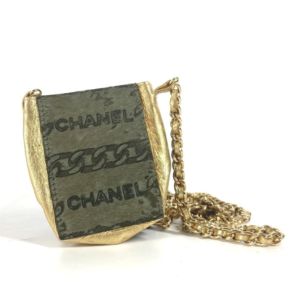 Chanel gold Leather Pochette Shoulder Bag (Pre-Owned)