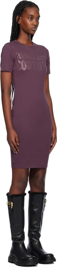 Versace Purple Gothic Logo T-Shirt Minidress 2