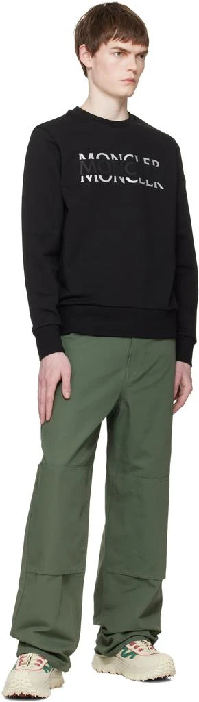 Moncler Black Logo Cotton Jersey Long Sleeve Sweatshirt 5