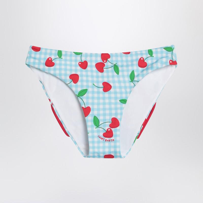 Mc2 Saint Barth Madame slip with Vichy and cherries pattern