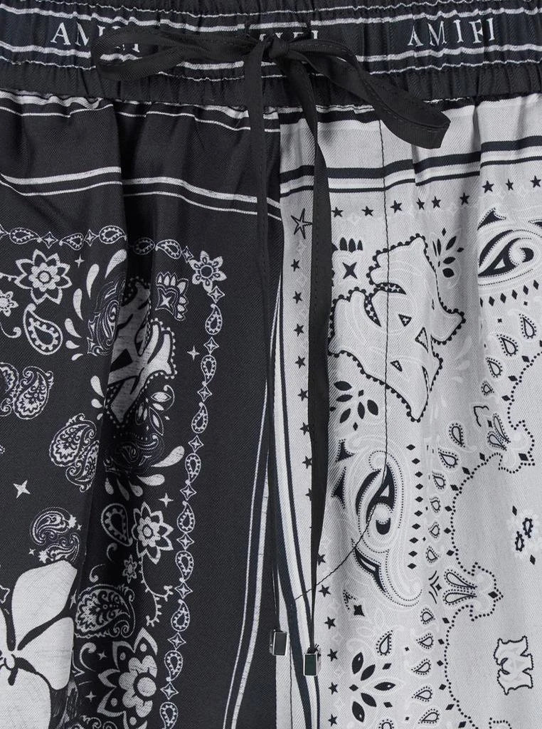 AMIRI Black And White Shorts With Bandana Print In Silk Man 3