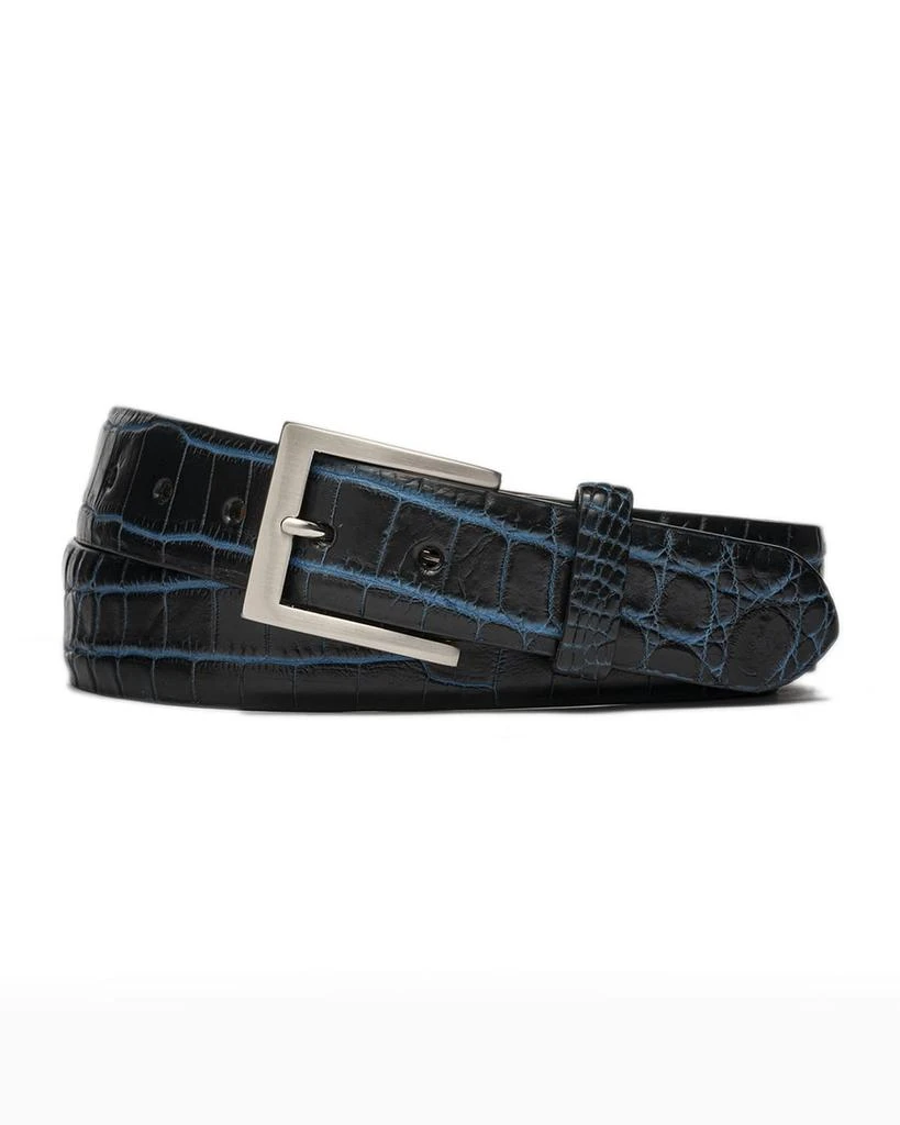W. Kleinberg Men's Two-Tone Nile Crocodile Belt 1