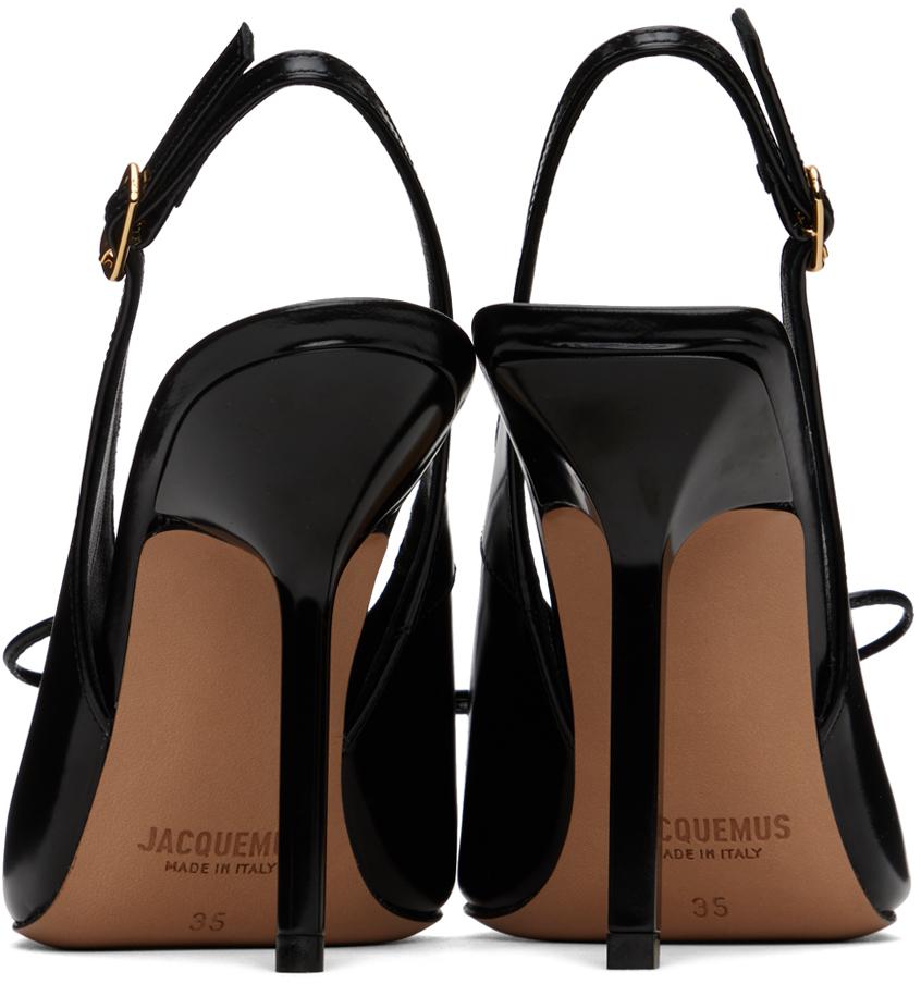 JACQUEMUS Black Les Sculptures 'Les slingbacks Cubisto hautes' Heels