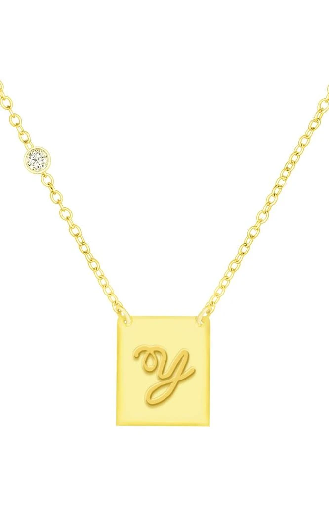 Savvy Cie Jewels 18K GOLD PLATED OVER STERLING SILVER NECKLACE WITH CZ 25