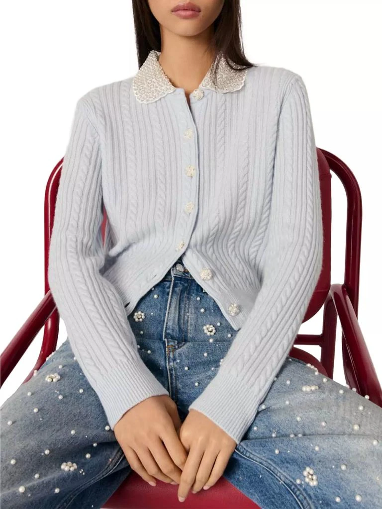 Maje Cardigan with Jewellery Collar 5