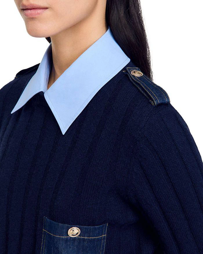 Sandro Jules Layered Look Sweater 4