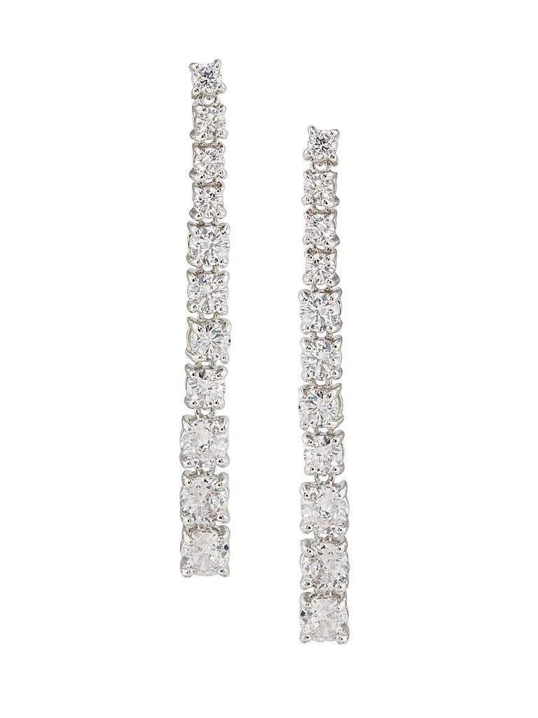 Shashi Graduated Sterling Silver & Cubic Zirconia Drop Earrings 1