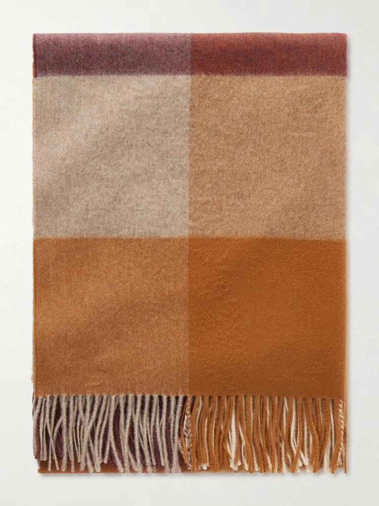 Johnstons of Elgin Fringed Checked Cashmere Scarf