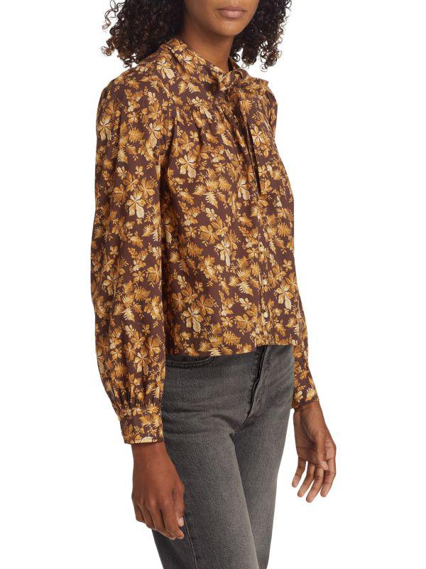 DÔEN Norma Cotton Voile Floral Blouse