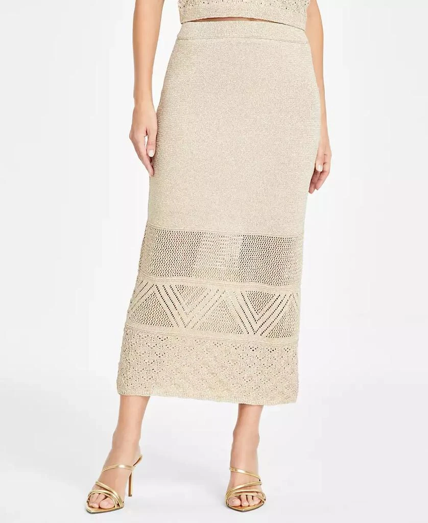 INC International Women's Metallic Crochet Skirt, Exclusively at Macy's 3