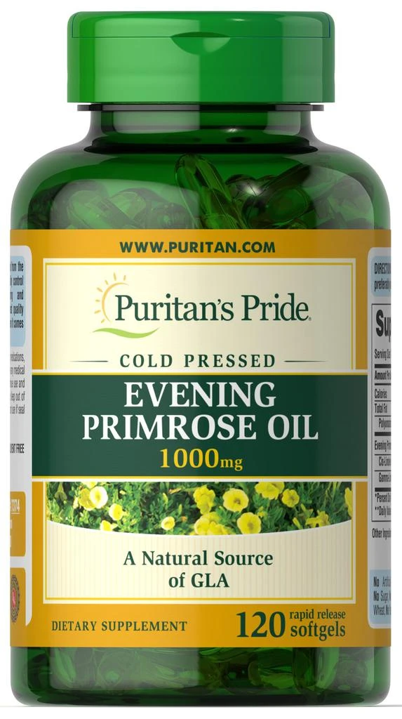 Puritan's Pride Evening Primrose Oil 1000 mg, 120 Softgels 1