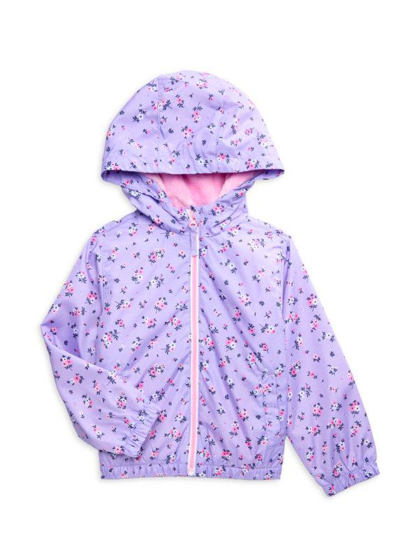 Members Only Little Girl's Floral Faux Fur Lined Hoodie