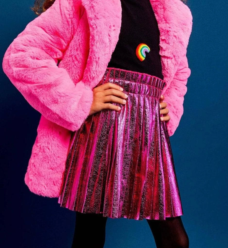 Lola + The Boys Foil Pleated Skirt 1
