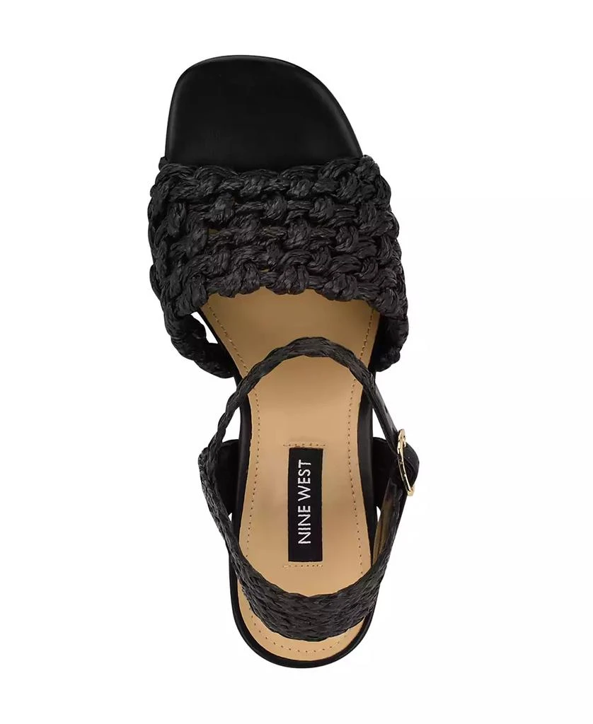 Nine West Women's Vadyn Woven Platform Block Heel Sandals 4