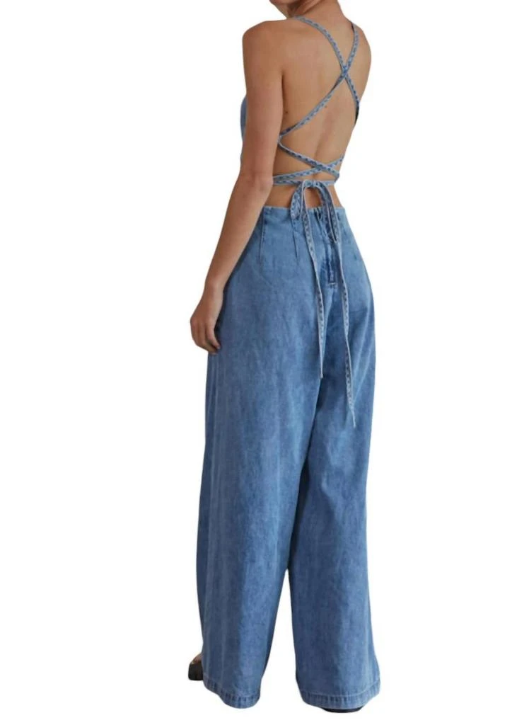 By Together Records On Denim Jumpsuit In Denim Blue 3