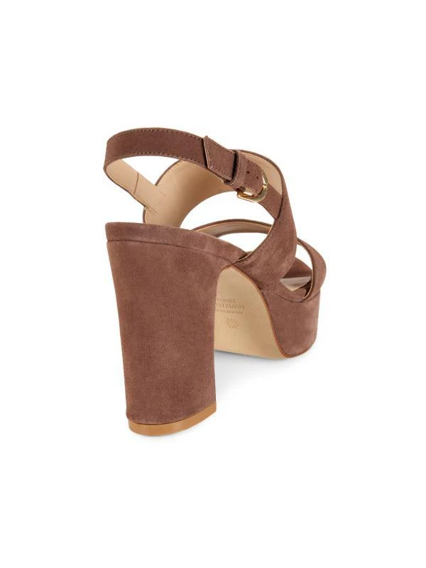 Stuart Weitzman Ono Block Heel Suede Sandals 3