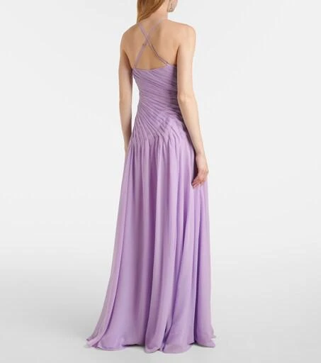Leo Lin Amaya floral-appliqu gathered gown - 8 Leo Lin Amaya floral-appliqu gathered gown - 8