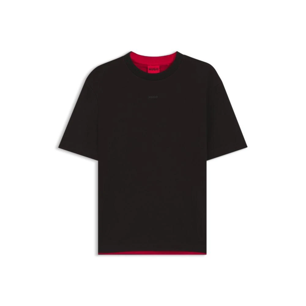Hugo Boss Embroidered-logo T-shirt in stretch cotton