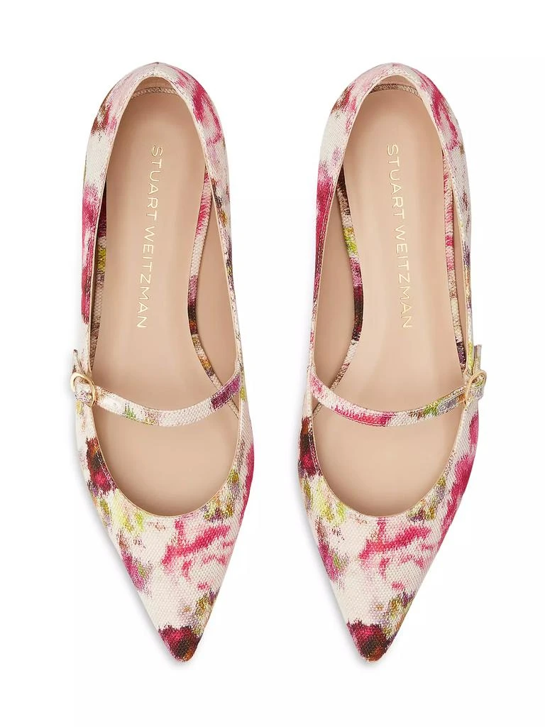 Stuart Weitzman Emilia Floral Jacquard Mary Jane Flats 4