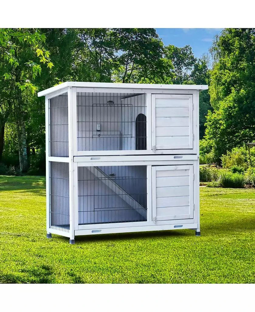 Streamdale Furniture Streamdale 2-Story Outdoor Rabbit Hutch with Run
Removable Trays 9