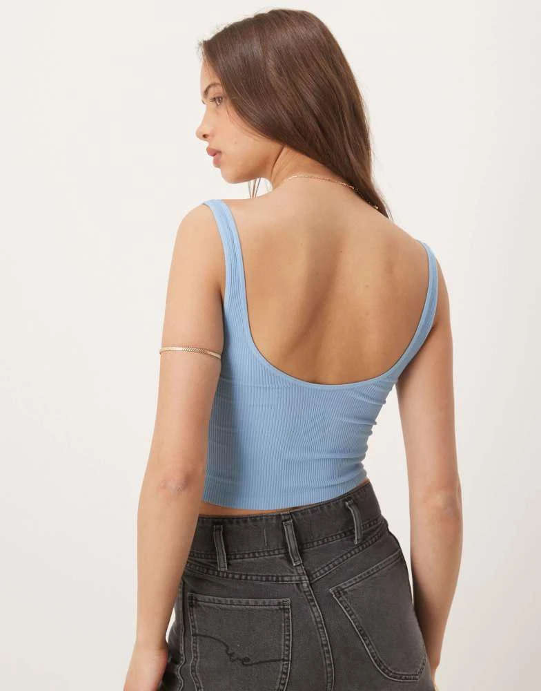 Free People Free People meg seamless crop top in blue 4