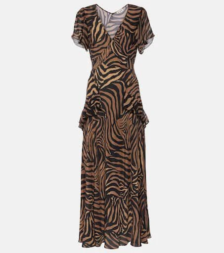 Rixo Evie printed silk midi dress 1