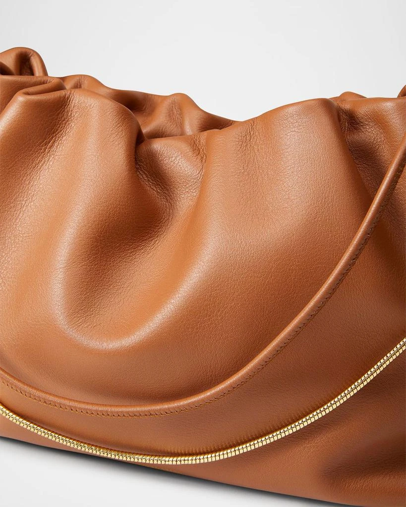 VERONICA BEARD Stash Ruched Leather Shoulder Bag 6