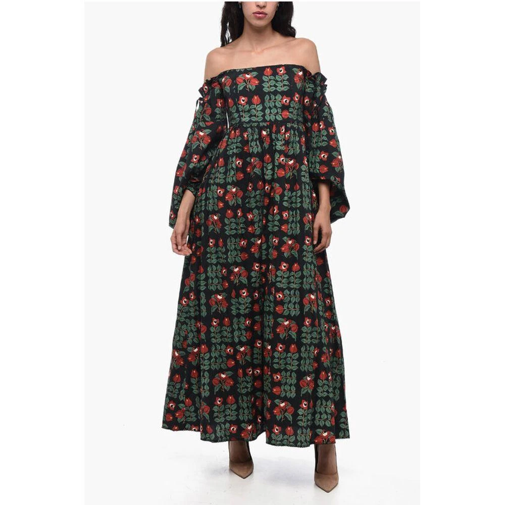 Agua by Agua Bendita Pleated ALHELI Dress with Floral Women's Pattern 1