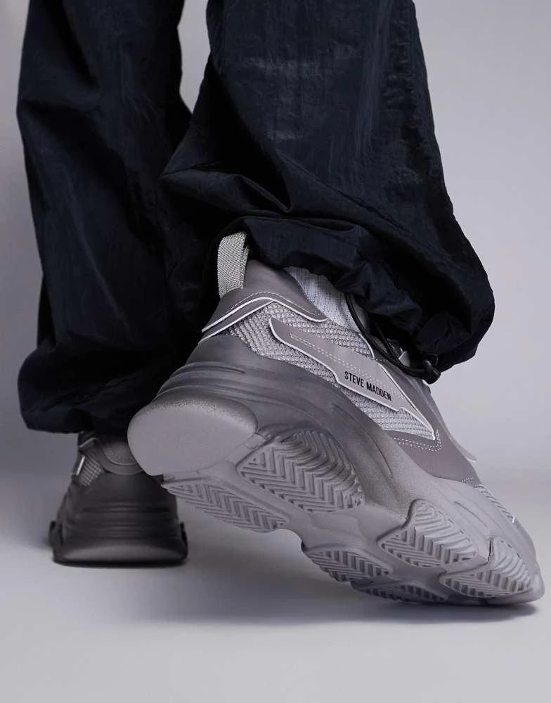 Steve Madden Steve Madden Possess-O chunky trainers in grey fade 3