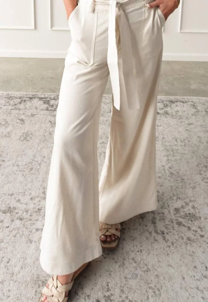 Dress Forum Dress Forum - Wide Leg Linen Belted Pants 3