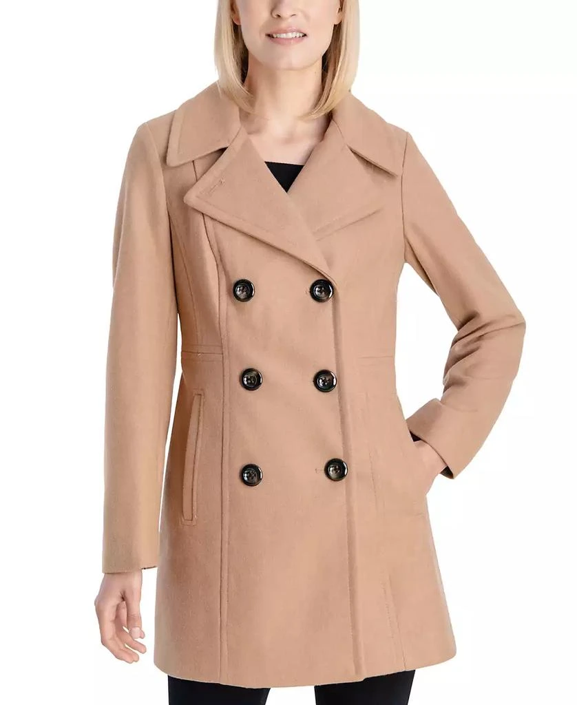 Anne Klein Women's Double-Breasted Wool Blend Peacoat, Created for Macy's 1