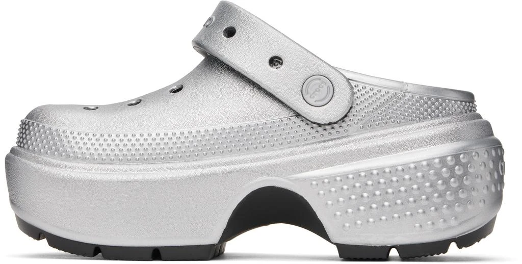Crocs Silver Stomp Metallic Slip-on Loafers 3