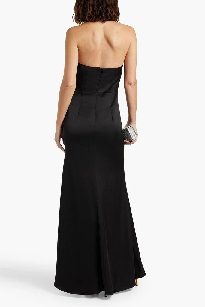 HALSTON Gemi knotted satin-crepe halterneck gown 3