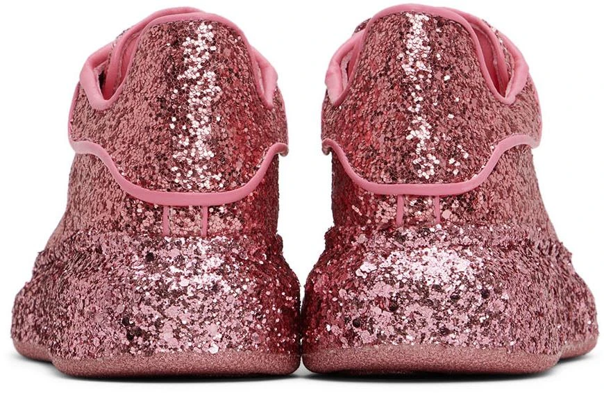 Alexander McQueen Kids Pink All Over Glitter Sneakers 2