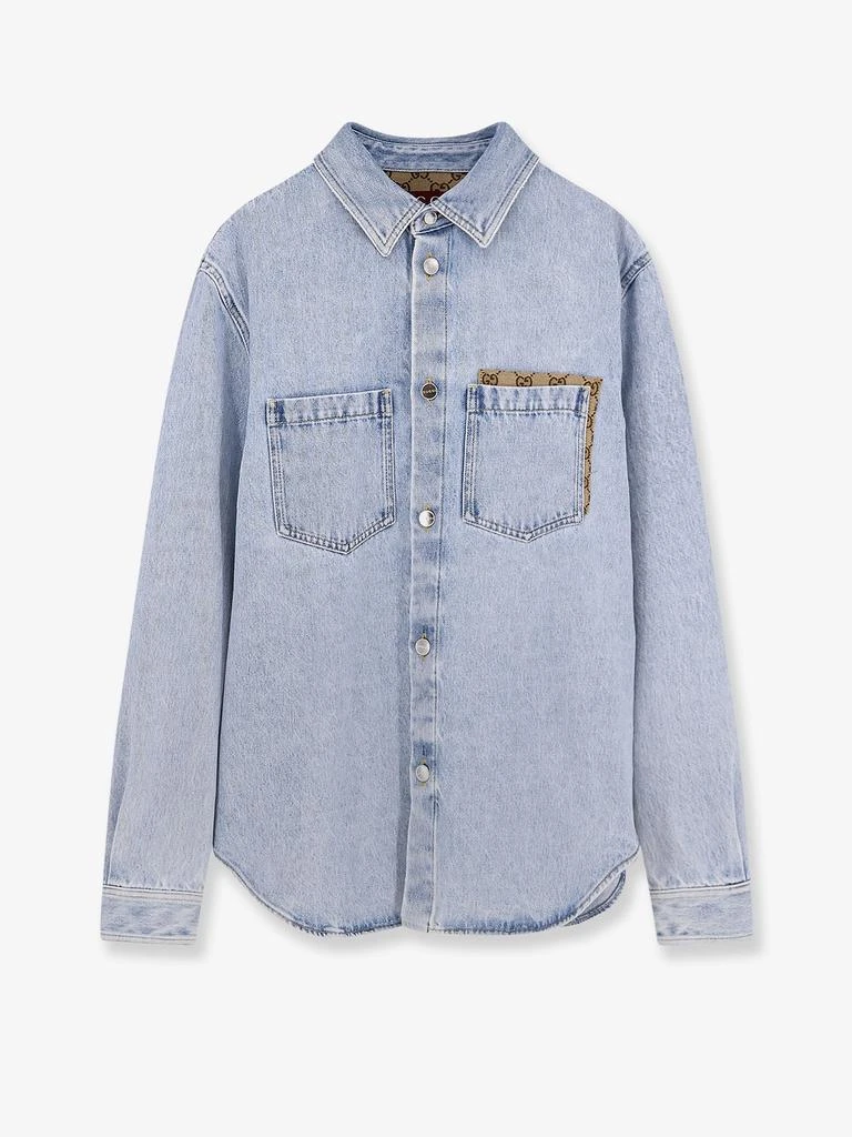 Gucci Denim shirt with GG insert from Nugnes 1920