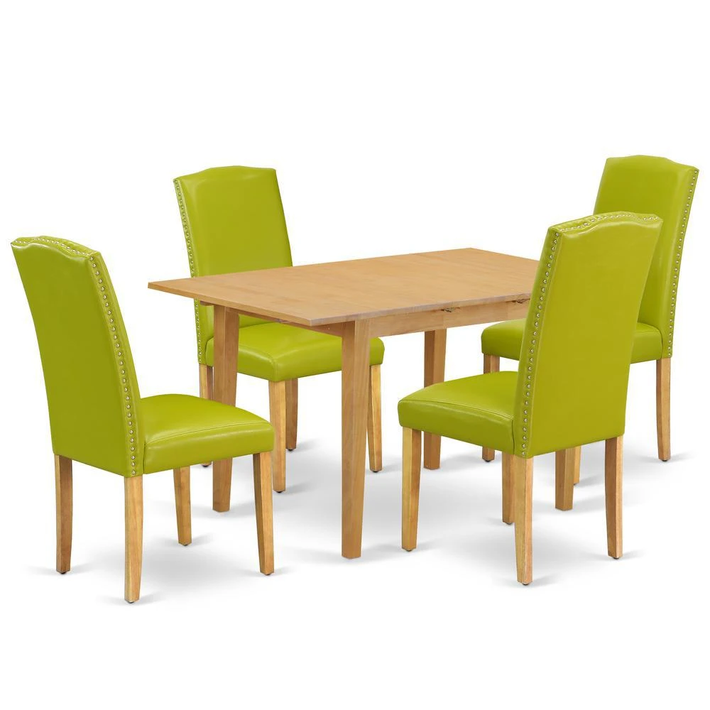 East West Furniture Dining Room Set Oak, NOEN5-OAK-51