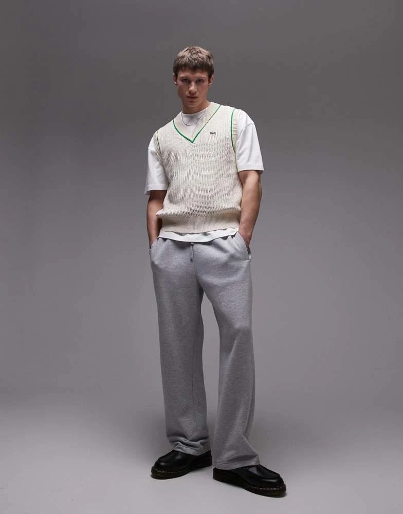 Lacoste Lacoste knitted vest jumper in off white 4