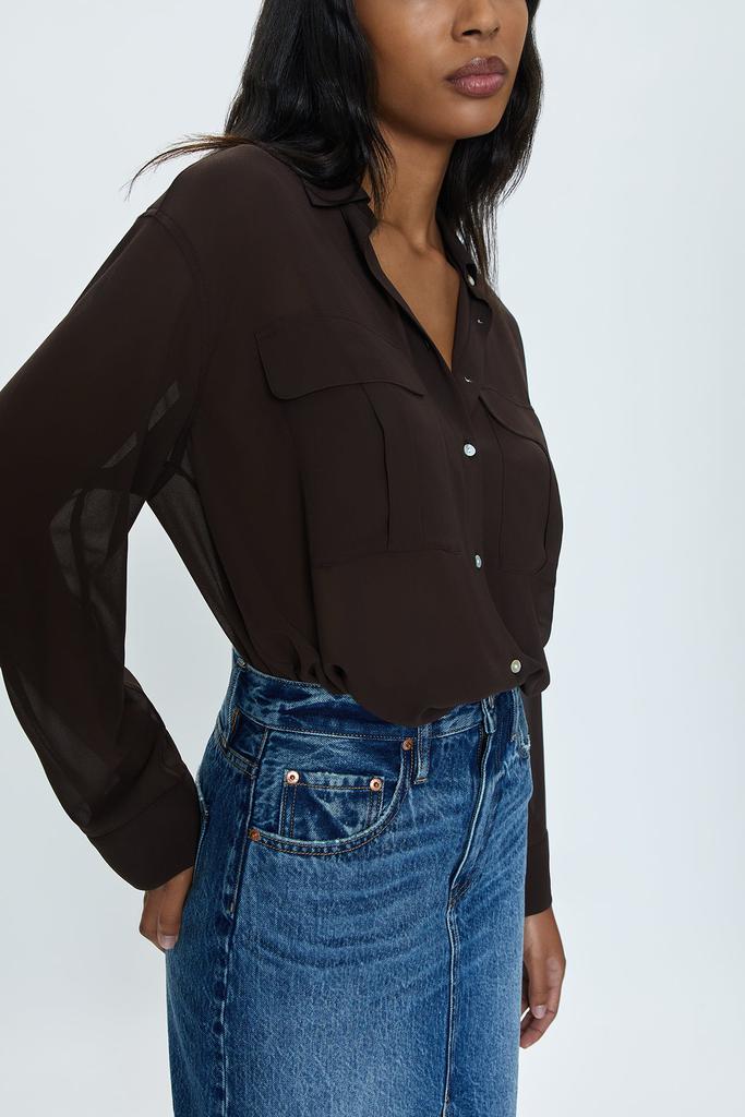 Pistola Denim Reese Sheer Shirt - Dark Roast