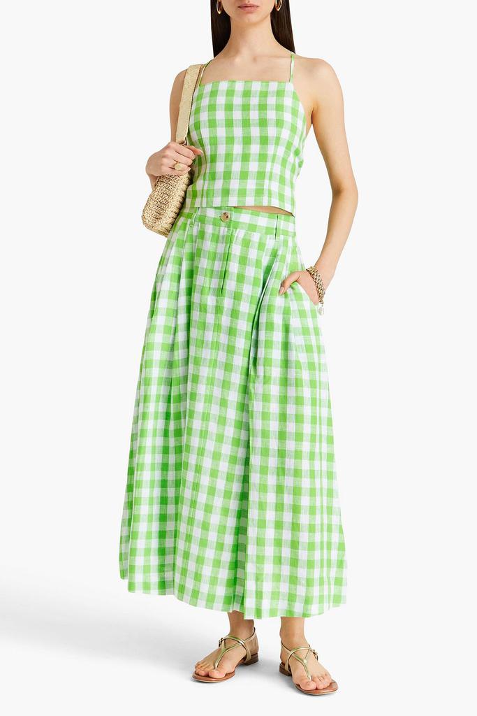Mara Hoffman Carrie cropped checked hemp top